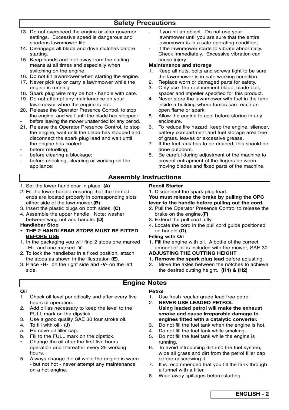 Safety precautions, Assembly instructions | Husqvarna 5118761-06 User Manual | Page 9 / 64