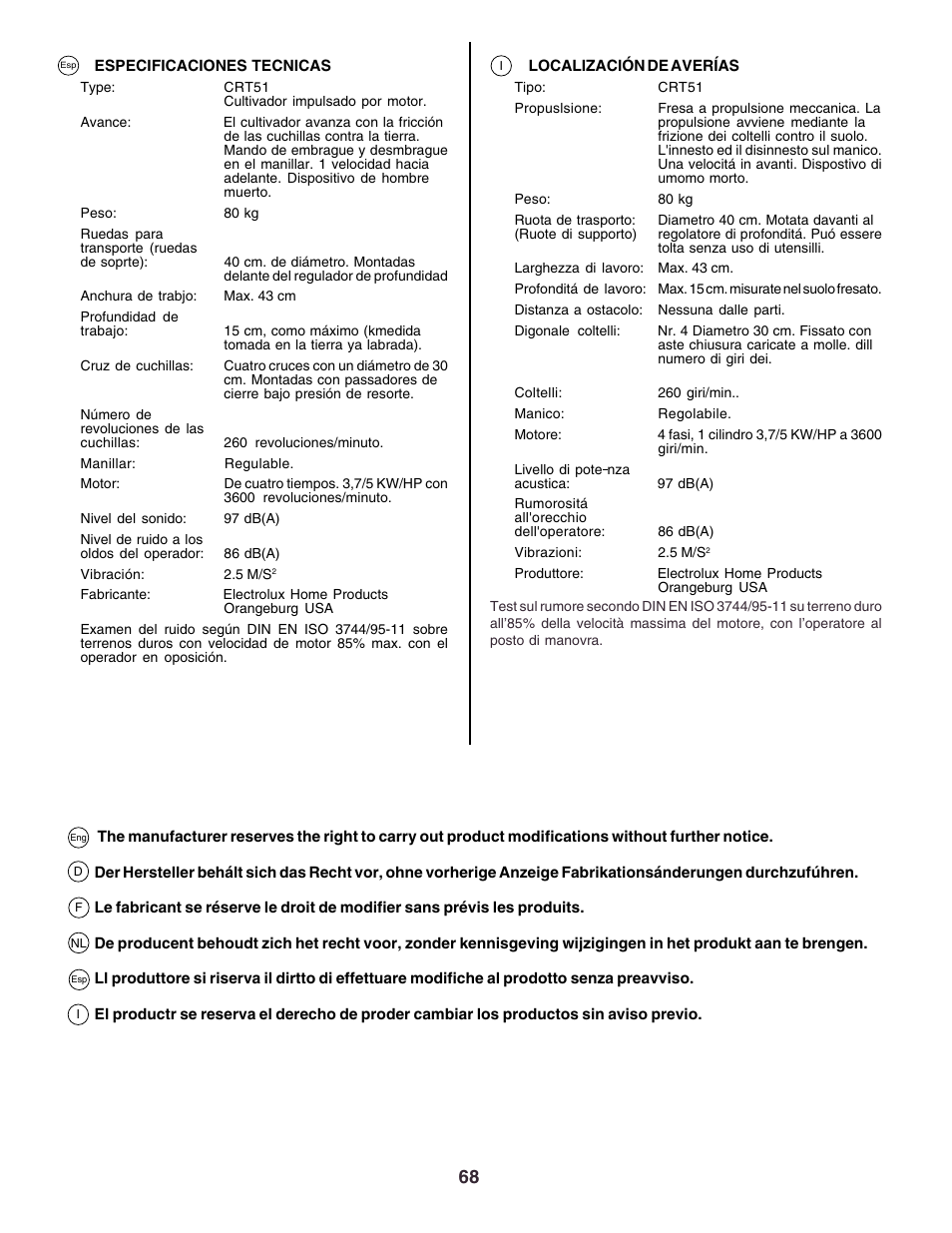 Husqvarna crt51 User Manual | Page 68 / 72