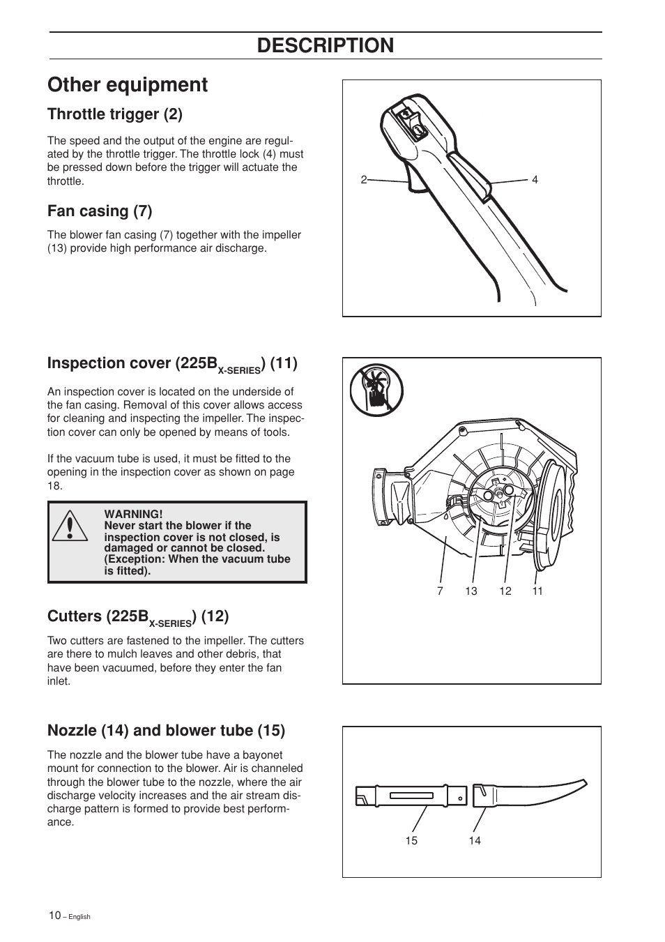 Description, Other equipment | Husqvarna 225B User Manual | Page 10 / 28
