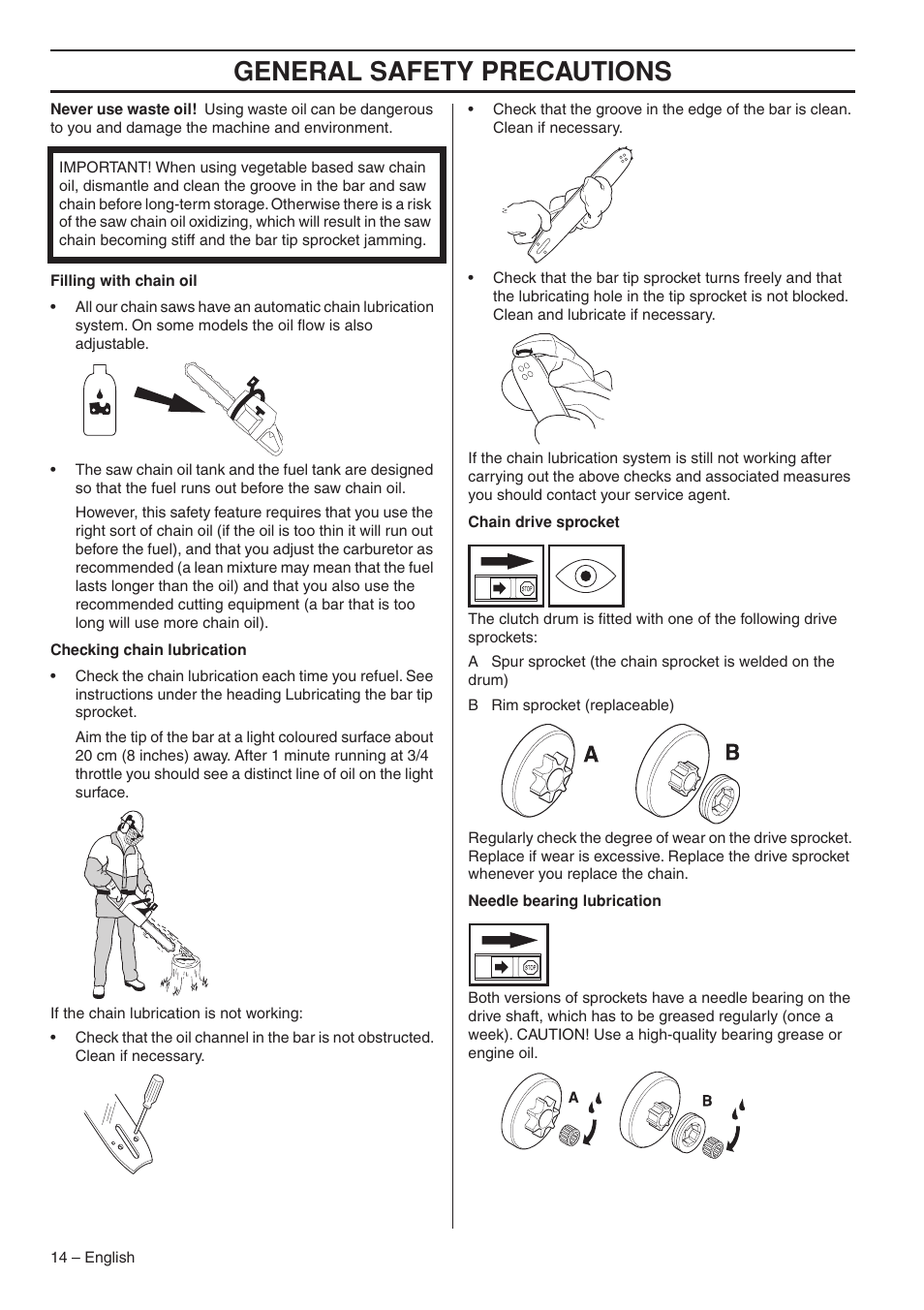 General safety precautions | Husqvarna 1153176-26 User Manual | Page 14 / 44