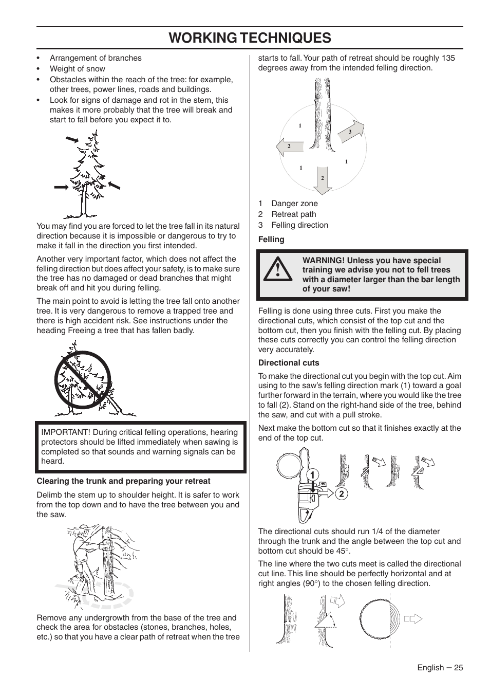 Working techniques | Husqvarna 1153176-26 User Manual | Page 25 / 44
