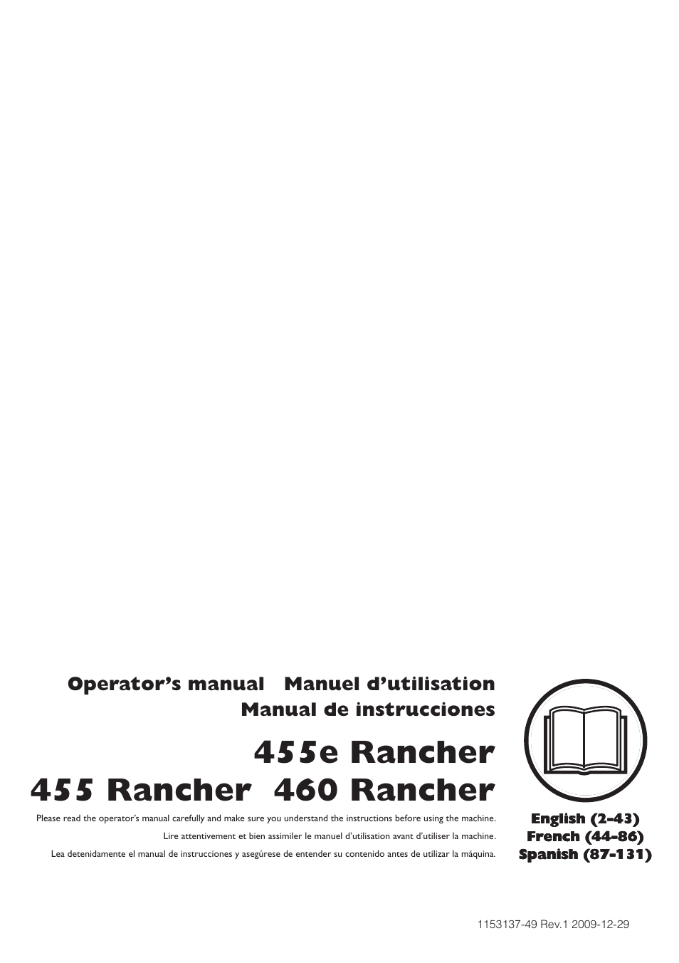 Husqvarna 460 Rancher User Manual | 132 pages