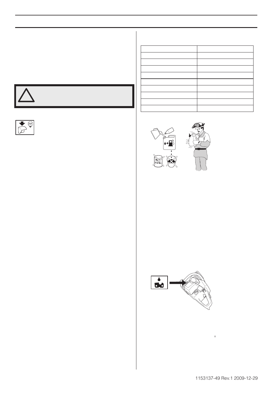 Carburant, Essence, Huile deux temps | Mélange, Huile pour chaîne, Manipulation du carburant | Husqvarna 460 Rancher User Manual | Page 62 / 132