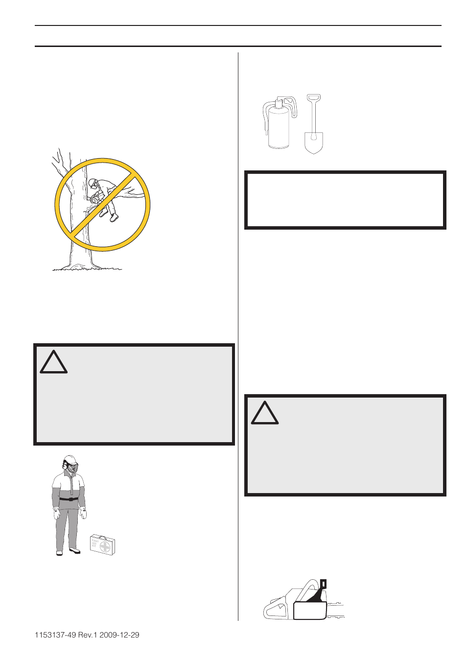 Equipo de protección personal, Equipo de seguridad de la máquina, Freno de cadena con protección contra reculadas | Instrucciones generales de seguridad | Husqvarna 460 Rancher User Manual | Page 93 / 132