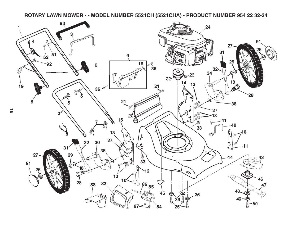 Repair parts (a) | Husqvarna 5521CH User Manual | Page 16 / 20