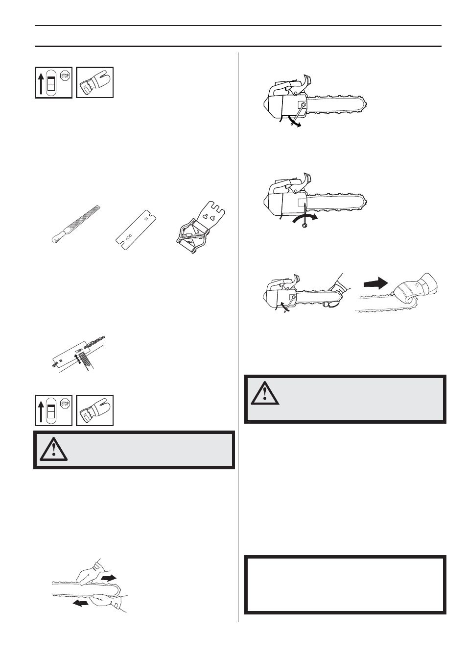 Tensioning the chain, Lubricating cutting equipment, General safety precautions | Husqvarna 338XPT User Manual | Page 13 / 44