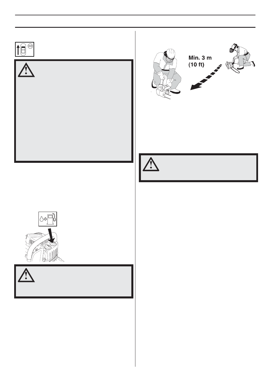 Fuelling, Fuel safety, Transport and storage | Long-term storage, Fuel handling | Husqvarna 338XPT User Manual | Page 18 / 44