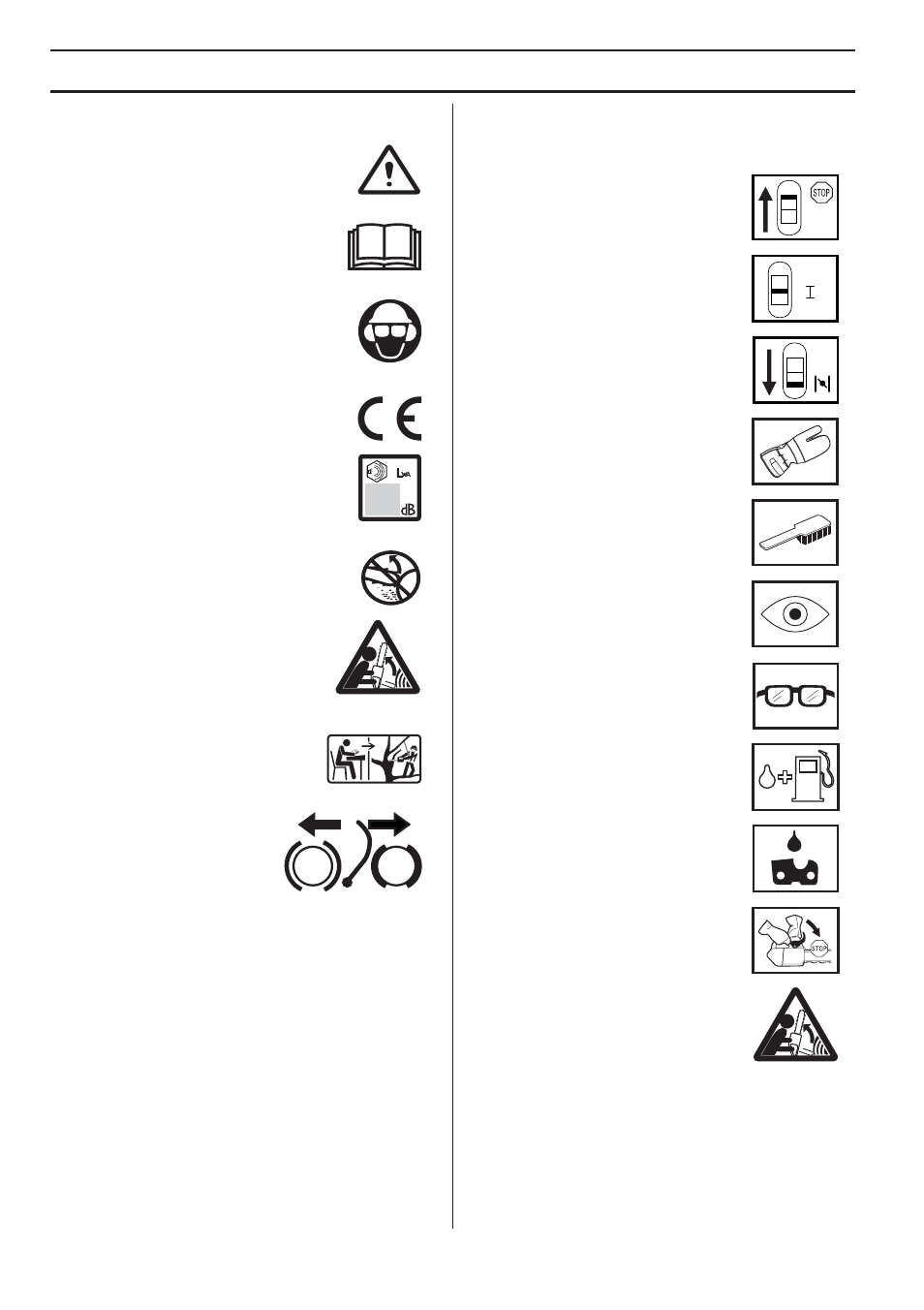 Symbols on the machine, Symbols in the operator’s manual, Key to symbols | Husqvarna 338XPT User Manual | Page 2 / 44