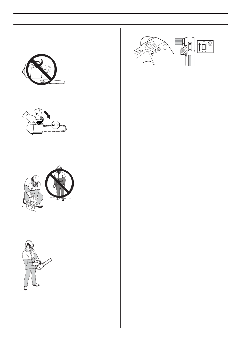 Stopping, Starting and stopping | Husqvarna 338XPT User Manual | Page 20 / 44