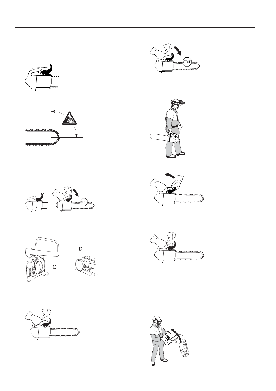 Chain brake and front hand guard, General safety preca utions | Husqvarna 338XPT User Manual | Page 8 / 44