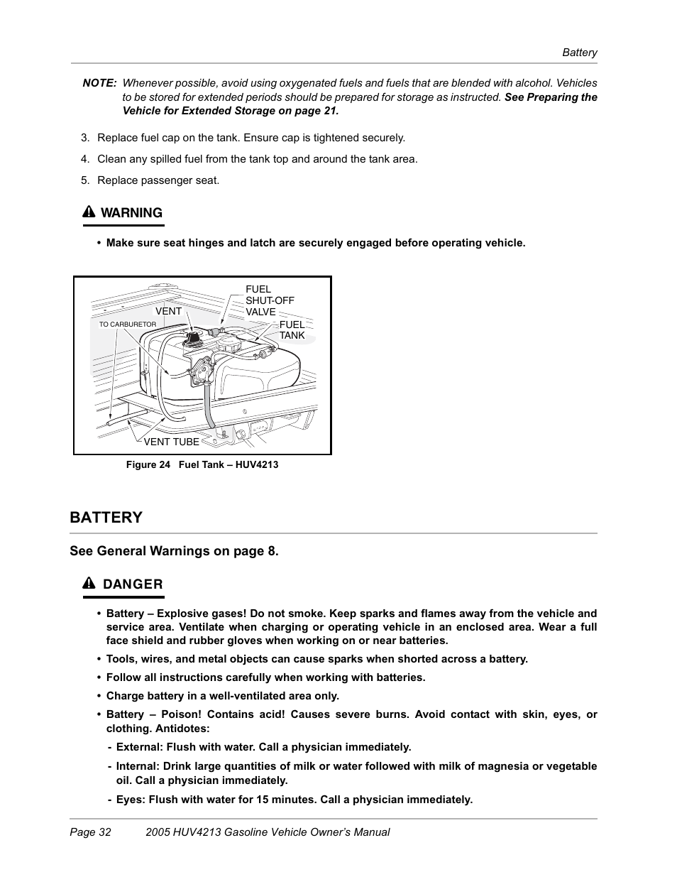 Battery | Husqvarna HUV4213 User Manual | Page 34 / 46