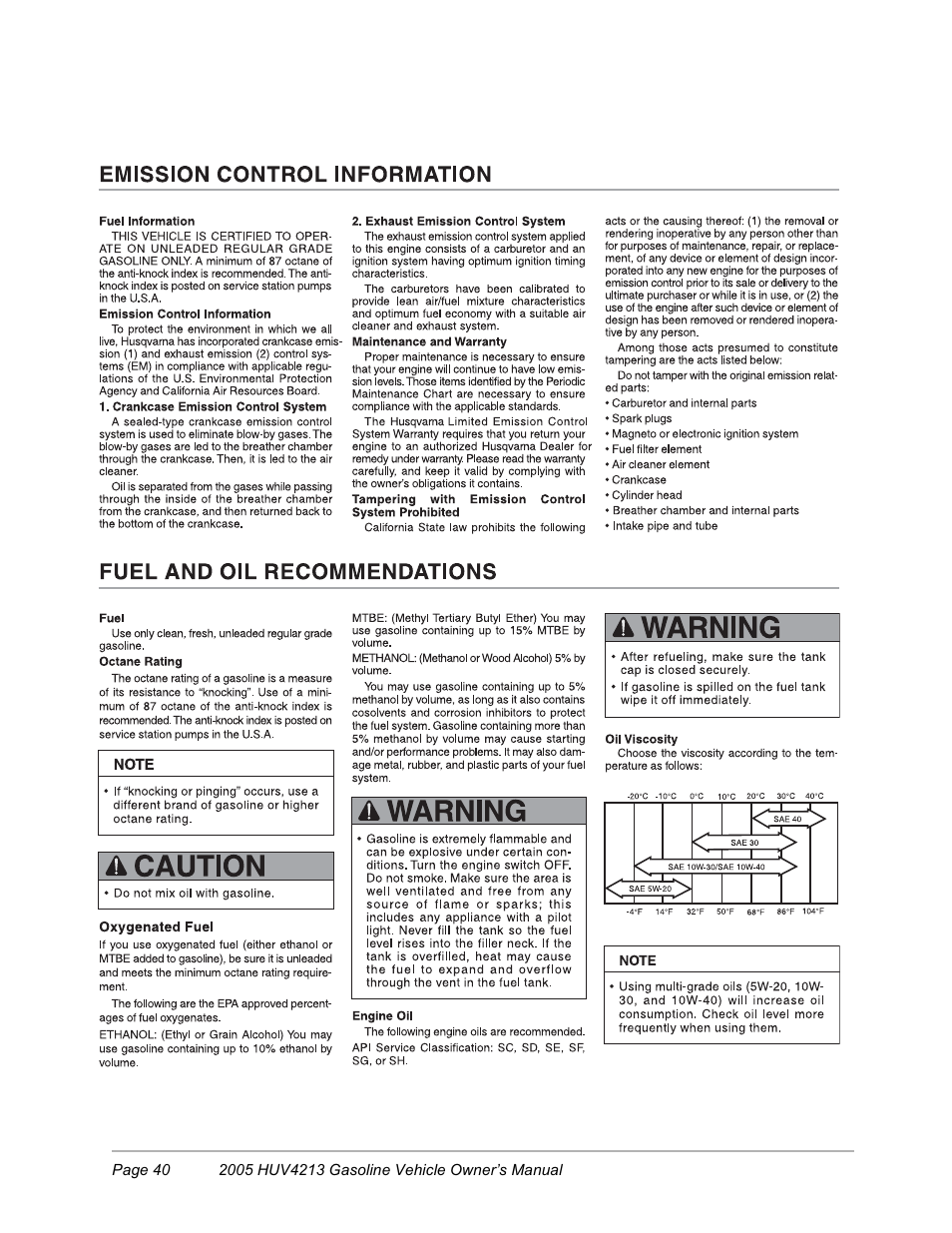 Husqvarna HUV4213 User Manual | Page 42 / 46