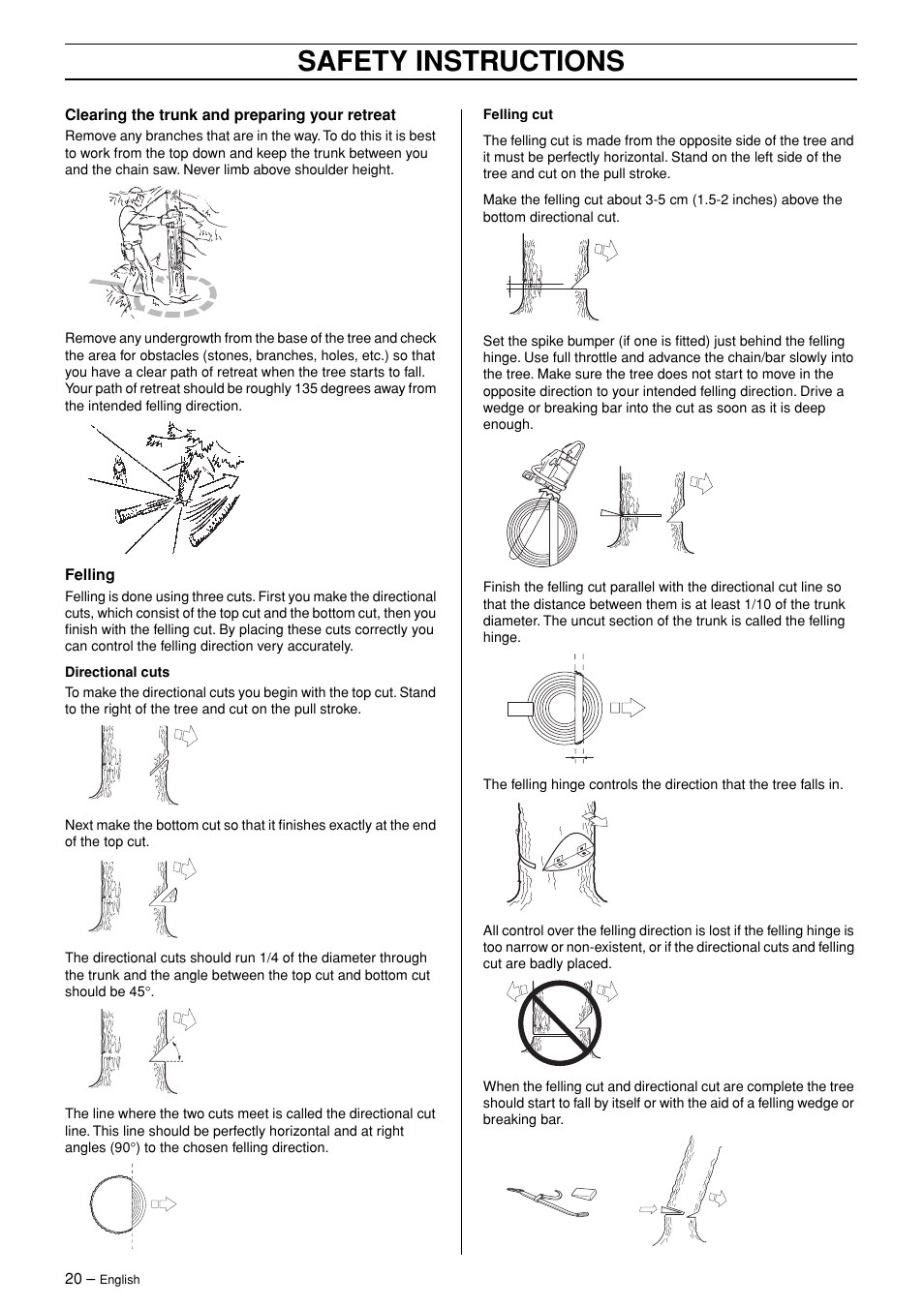 Safety instructions | Husqvarna 3120XP User Manual | Page 20 / 36