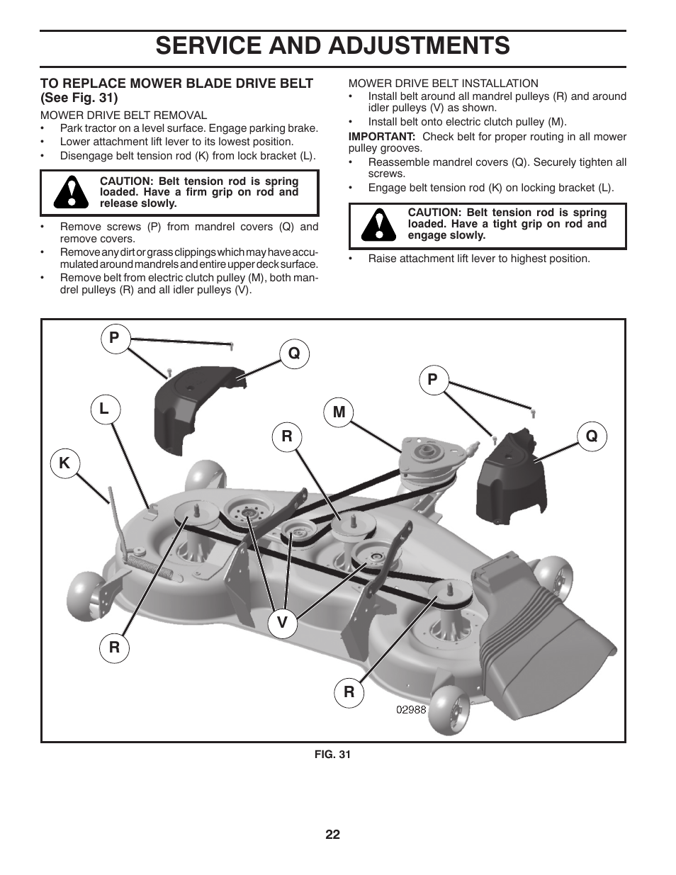 Service and adjustments | Husqvarna 96045000502 User Manual | Page 22 / 44