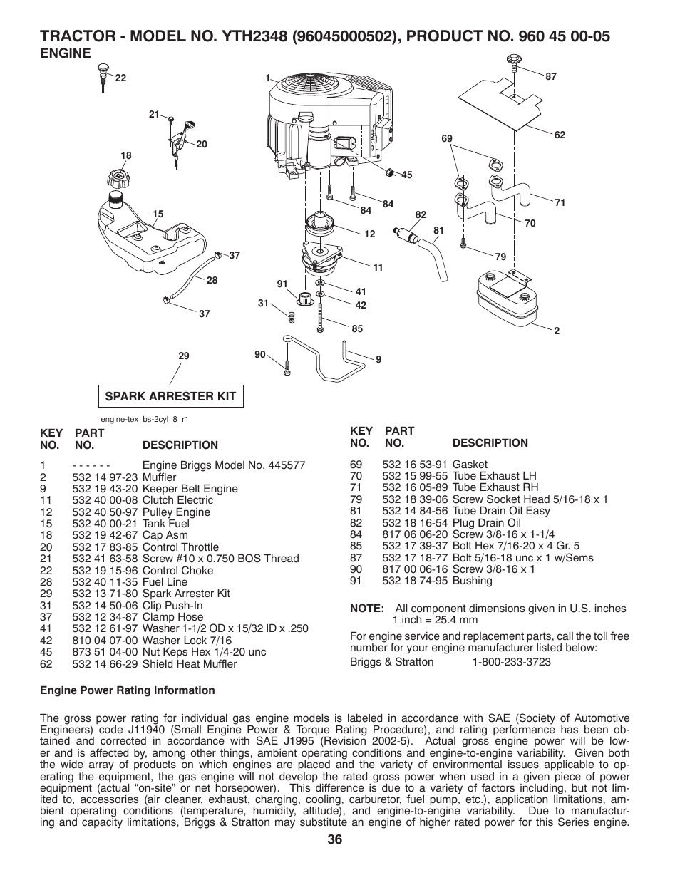 Engine | Husqvarna 96045000502 User Manual | Page 36 / 44