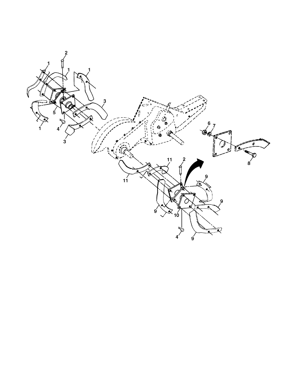 Tine assy, Repair parts | Husqvarna 600CRT User Manual | Page 25 / 28