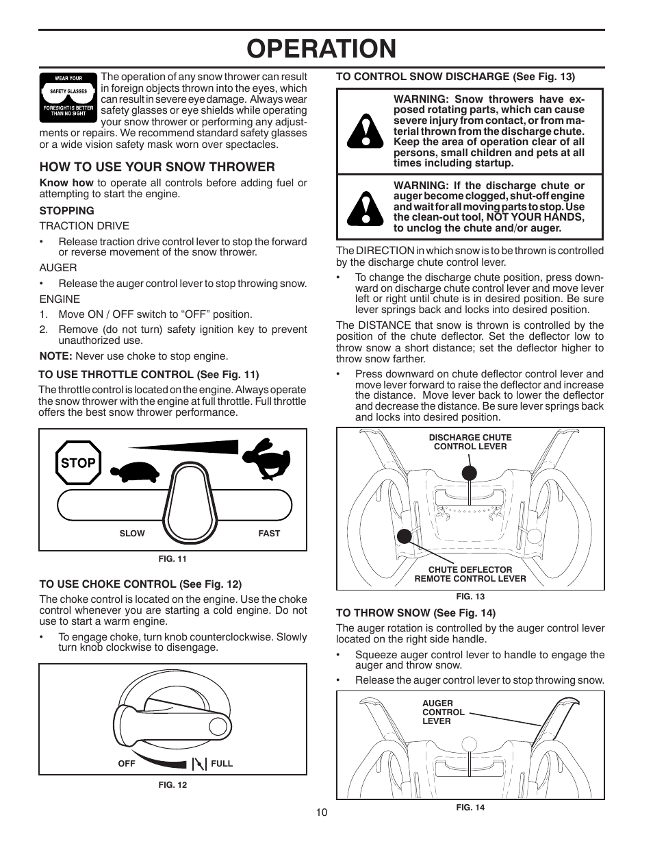 Operation | Husqvarna 10527SB-LS User Manual | Page 10 / 40