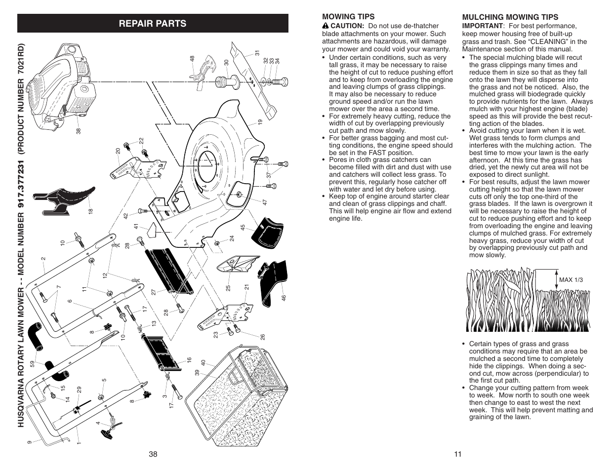 Repair parts | Husqvarna 917.377231 User Manual | Page 11 / 24