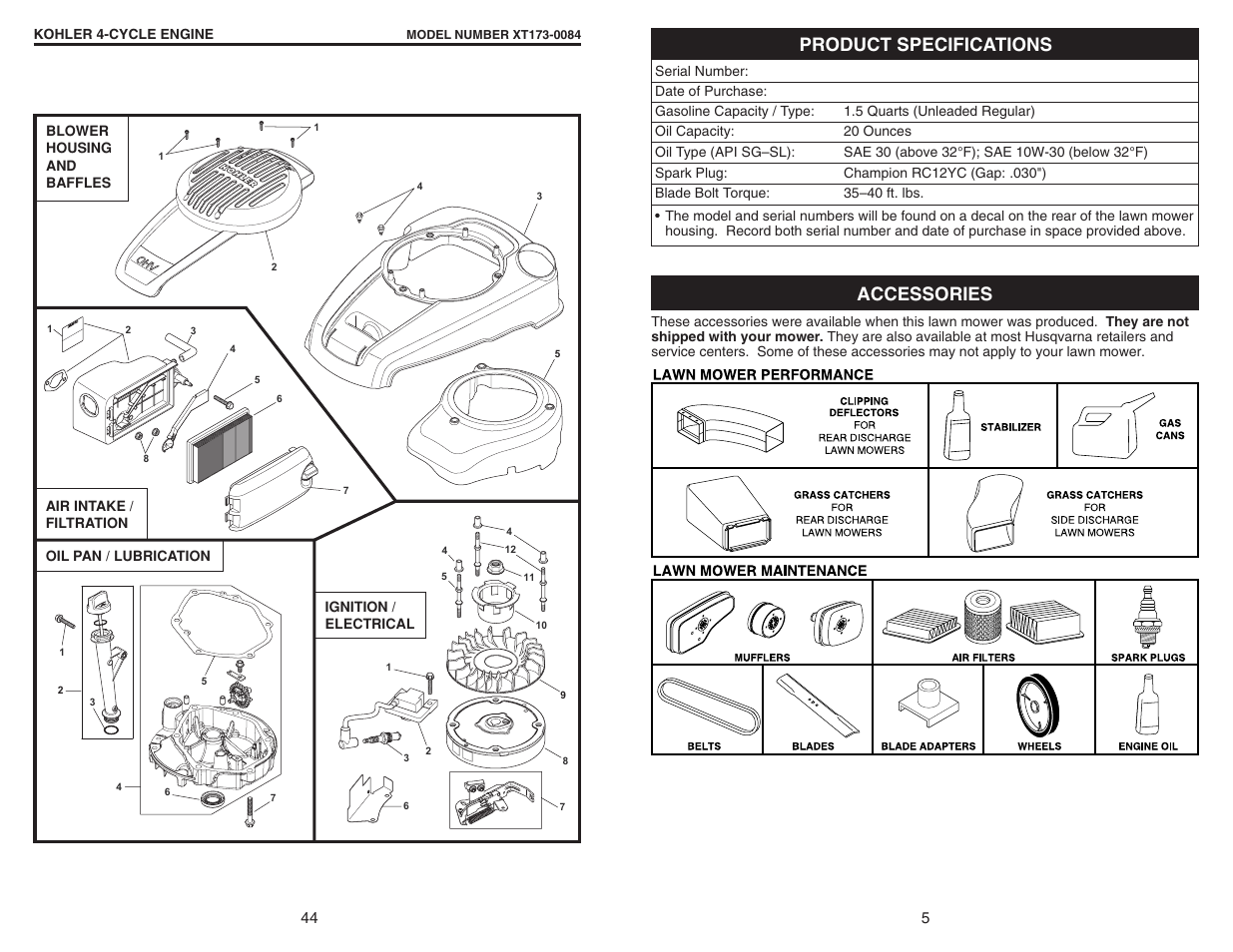 Accessories, Product specifications | Husqvarna 917.377231 User Manual | Page 5 / 24