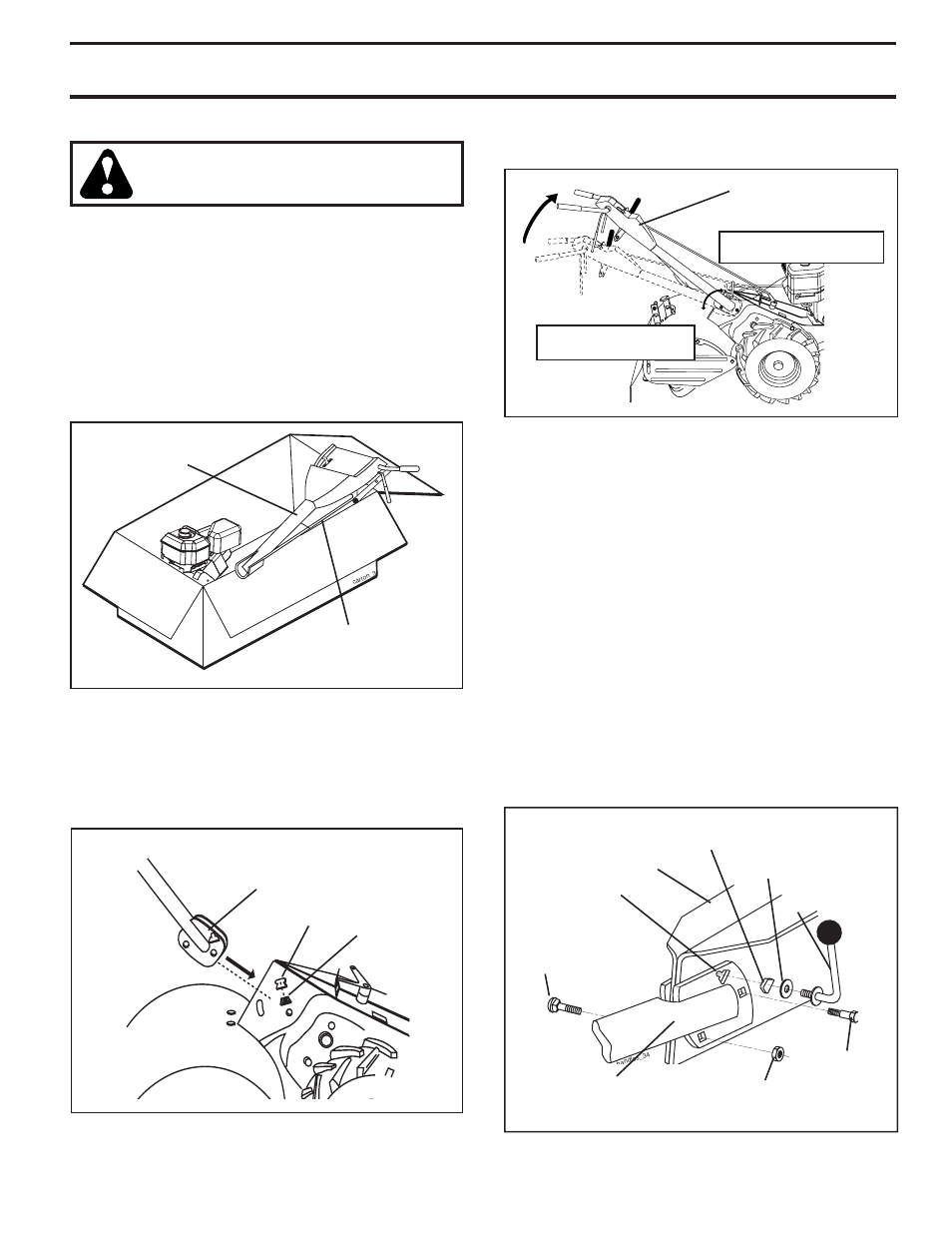 Assembly, Unpacking carton (see fig. 2), Install handle (see figs. 3, 4, and 5) | Husqvarna 700DRT User Manual | Page 5 / 28