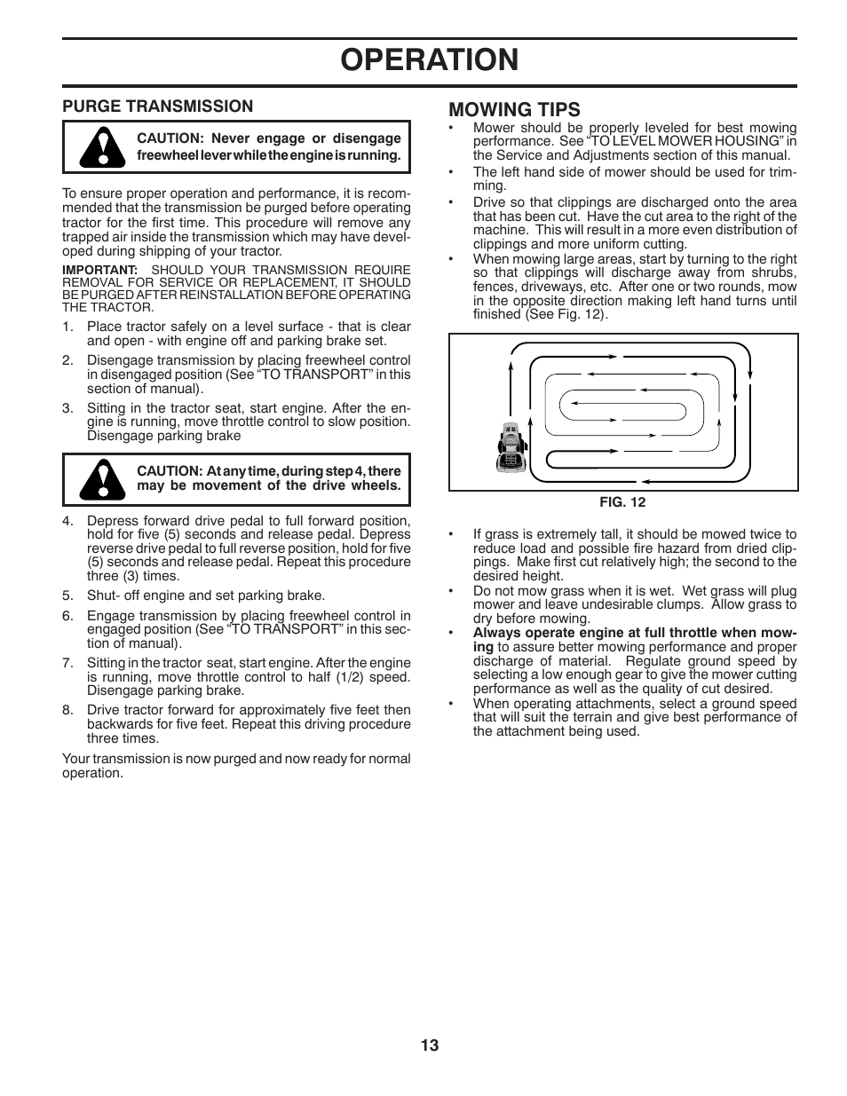 Operation, Mowing tips | Husqvarna 2348 LS User Manual | Page 13 / 46