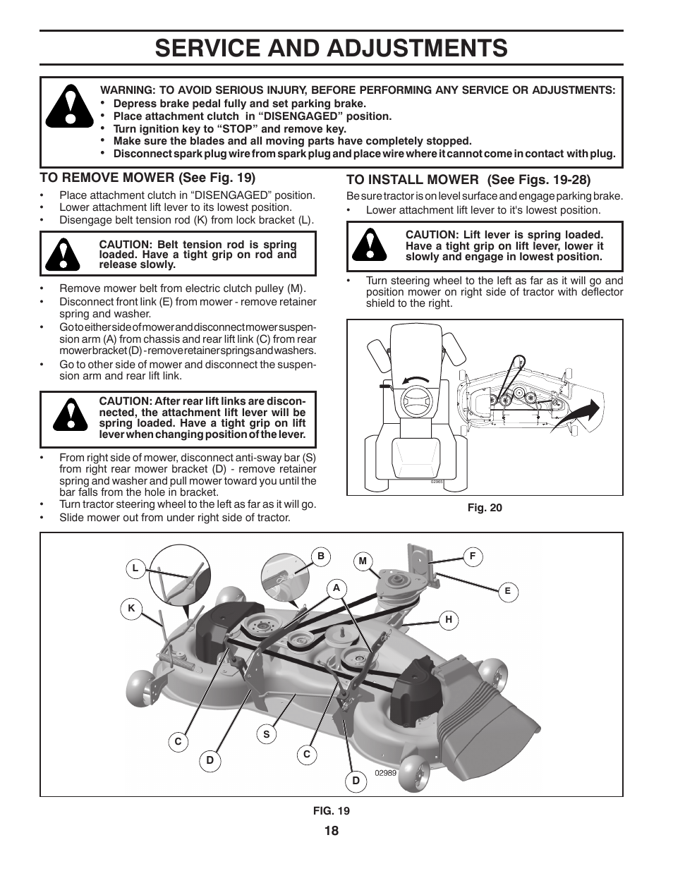 Service & adjustments, Service and adjustments | Husqvarna 2348 LS User Manual | Page 18 / 46