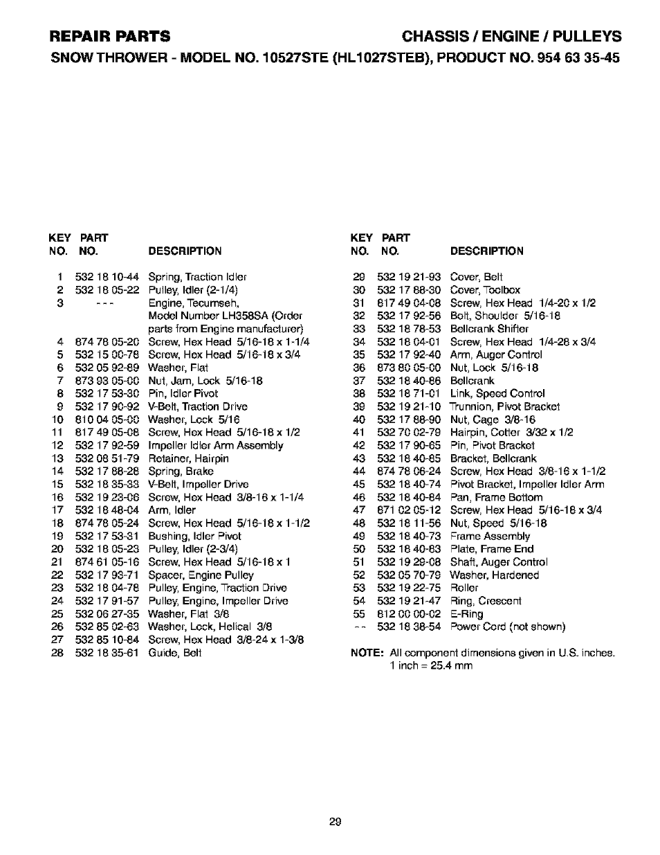 Husqvarna 10527STE User Manual | Page 29 / 32