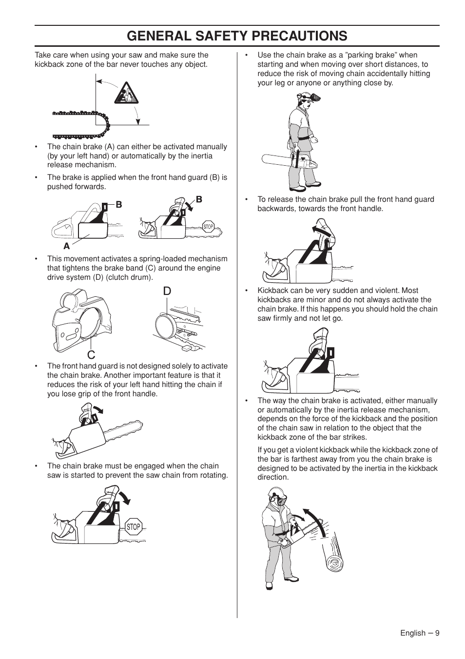 General safety precautions | Husqvarna 372 XPG User Manual | Page 9 / 44