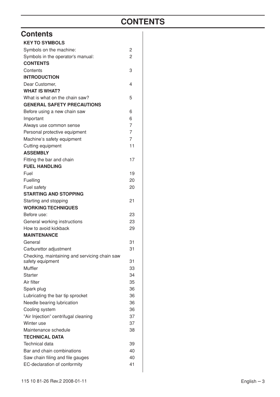 Husqvarna 445 User Manual | Page 3 / 44