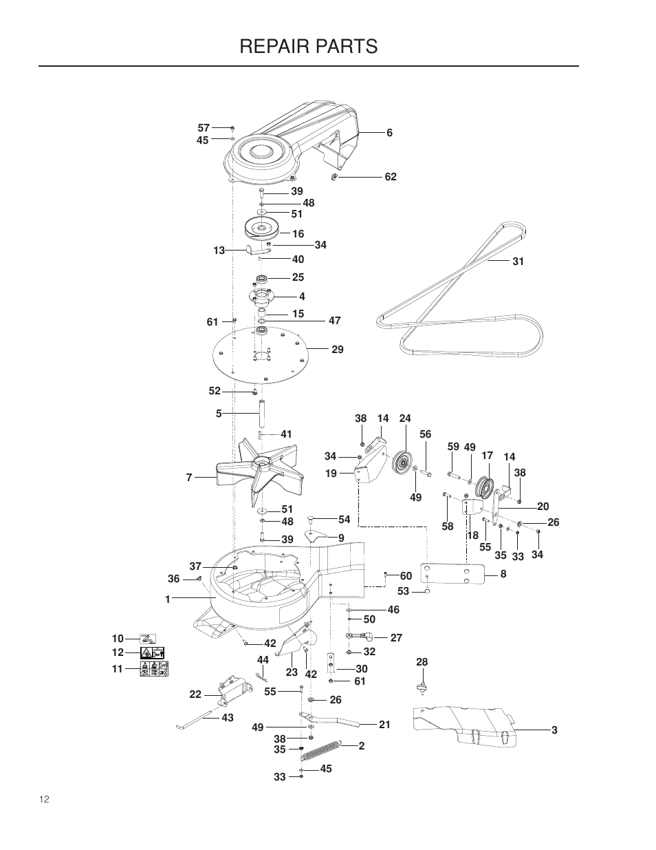 Repair parts | Husqvarna 966529103 User Manual | Page 12 / 20