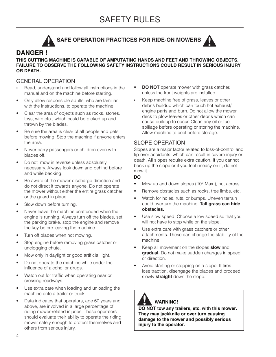 Safety rules, Danger | Husqvarna 966529103 User Manual | Page 4 / 20