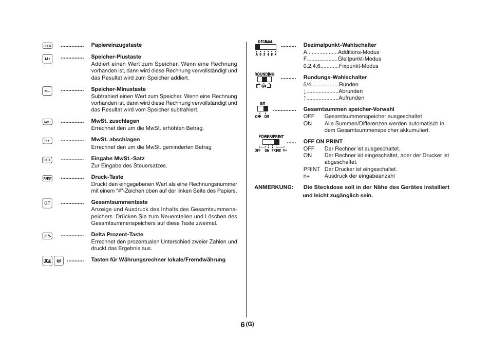 CITIZEN CX-121II User Manual | Page 7 / 64