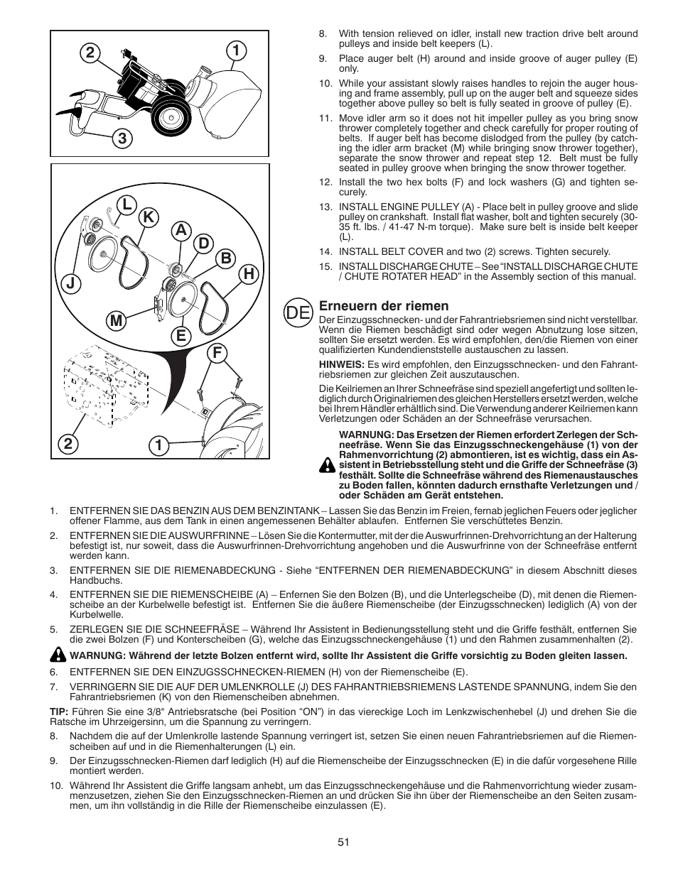 Husqvarna ST261E User Manual | Page 51 / 64