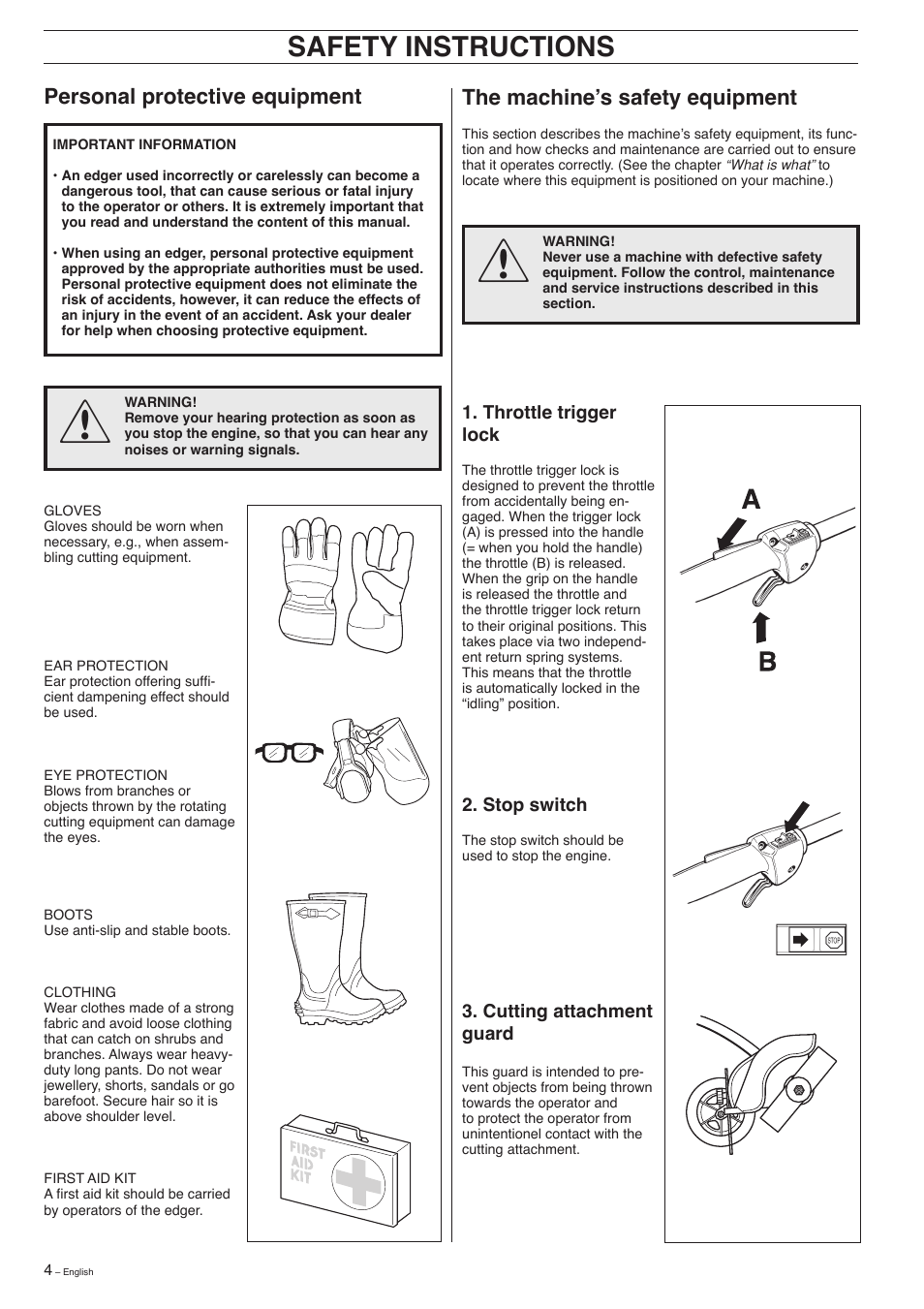 Safety instructions | Husqvarna 326EX-Series User Manual | Page 4 / 24