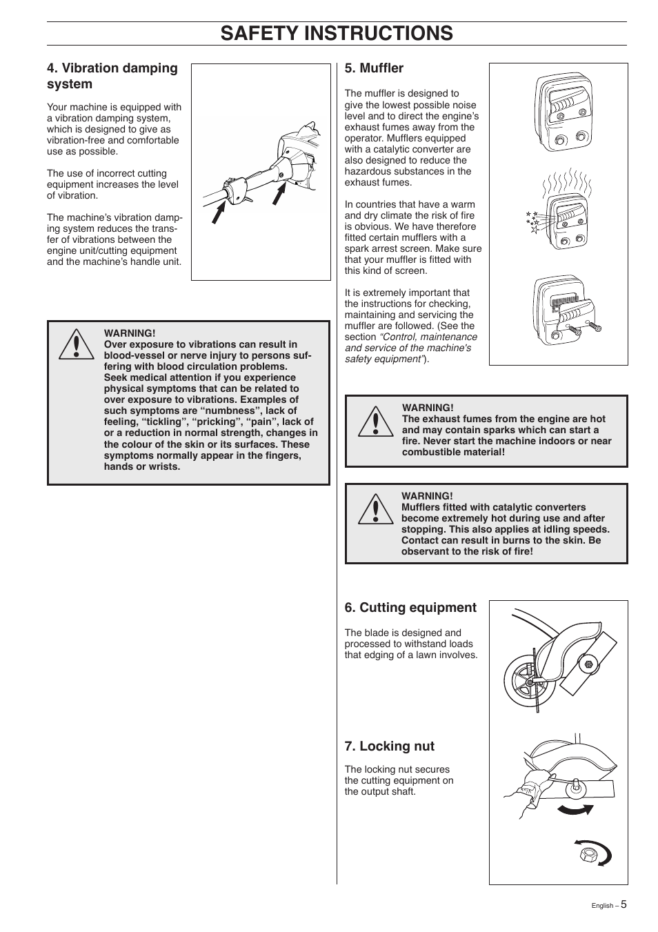 Safety instructions | Husqvarna 326EX-Series User Manual | Page 5 / 24