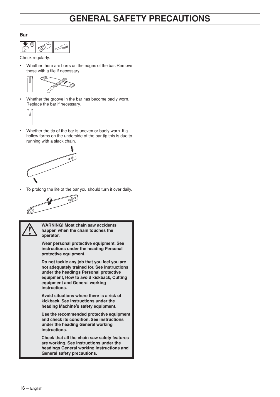 General safety precautions | Husqvarna 455 Rancher User Manual | Page 16 / 44