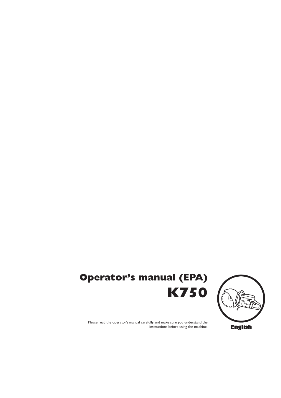 Husqvarna K750 User Manual | 24 pages