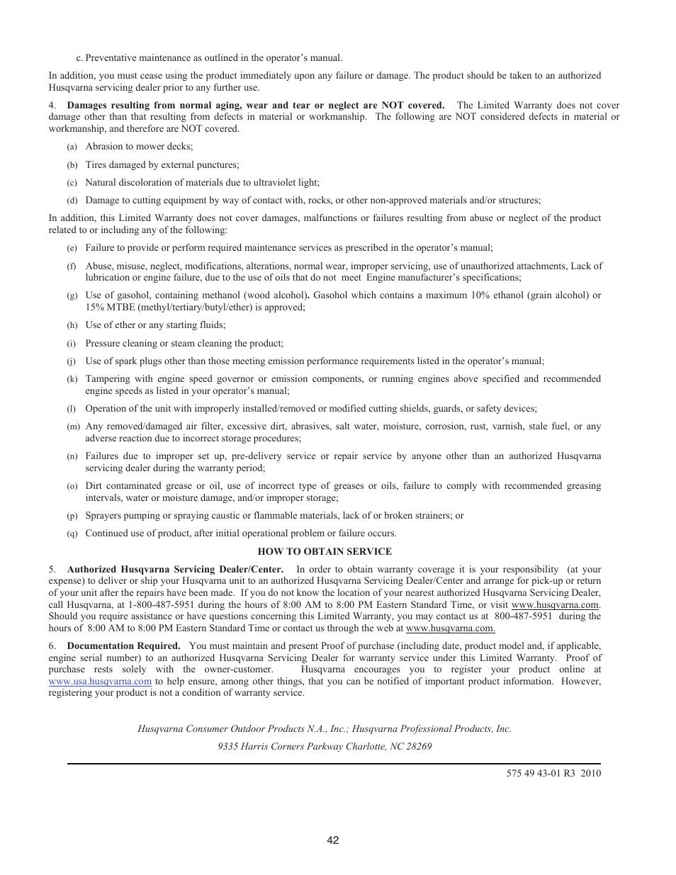 Husqvarna 1330SB User Manual | Page 42 / 44