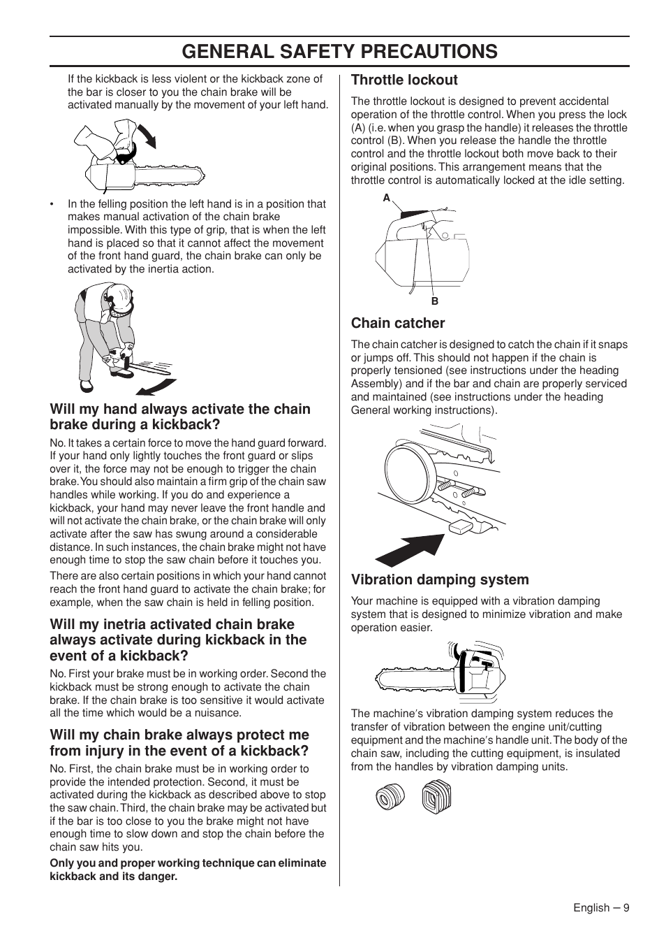 General safety precautions | Husqvarna T425 User Manual | Page 9 / 340