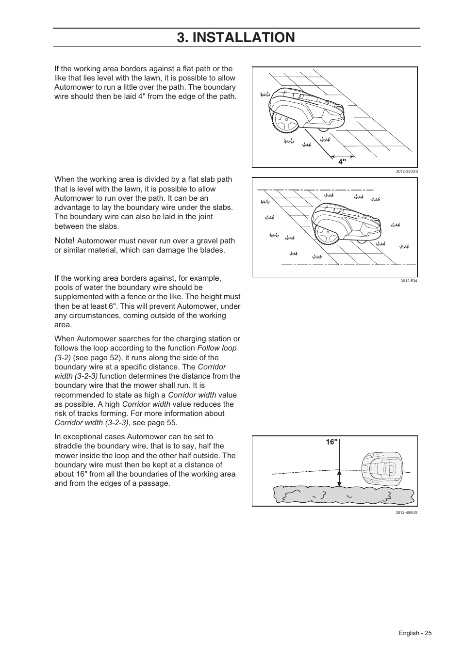 Installation | Husqvarna 230 ACX/220 AC User Manual | Page 24 / 82