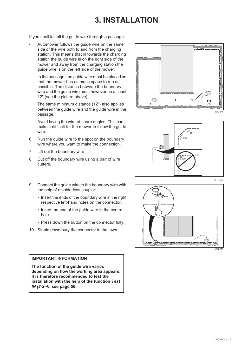 Installation | Husqvarna 230 ACX/220 AC User Manual | Page 36 / 82