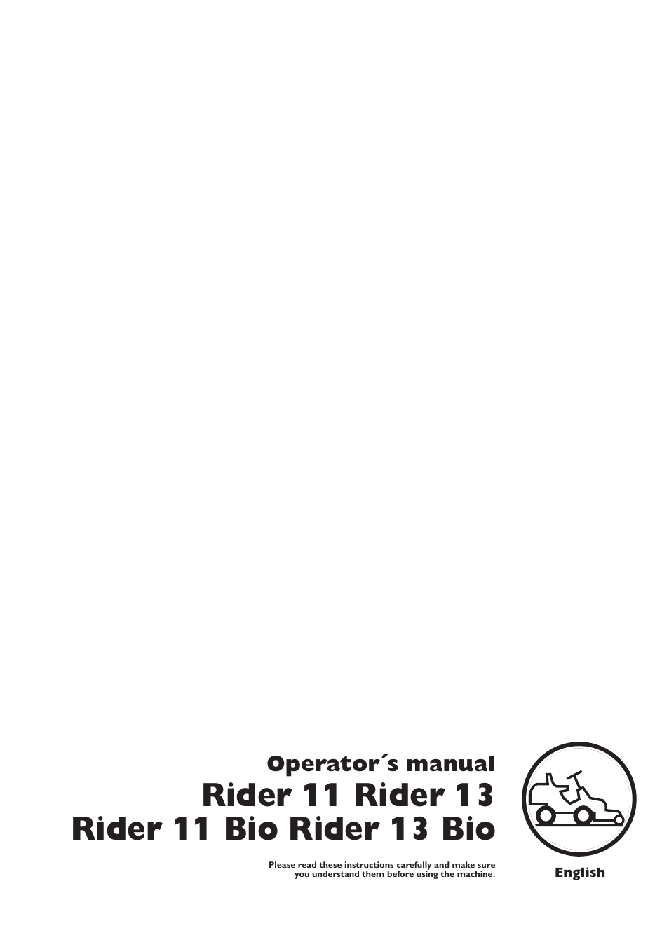 Husqvarna Rider 11 User Manual | 52 pages