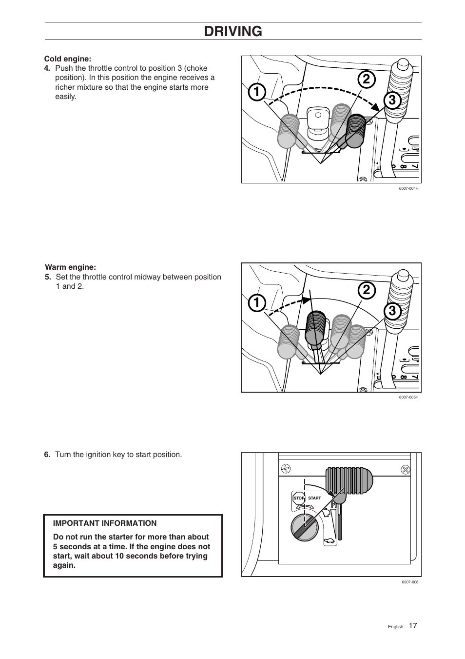 Driving | Husqvarna Rider 11 User Manual | Page 19 / 52