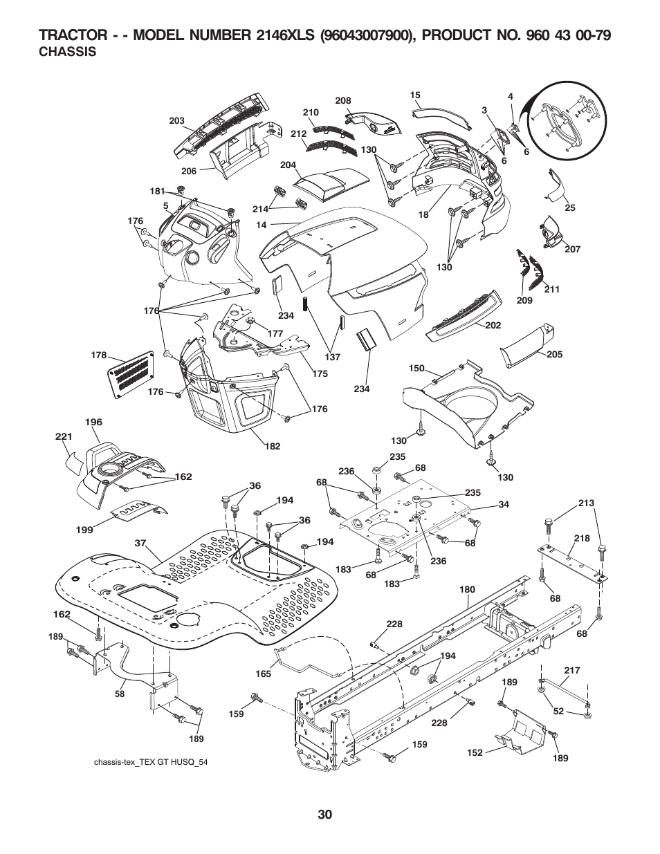 Chassis | Husqvarna 2146XLS User Manual | Page 30 / 46