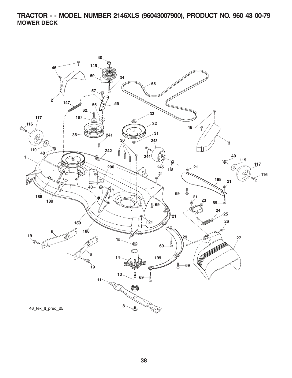 Mower deck | Husqvarna 2146XLS User Manual | Page 38 / 46