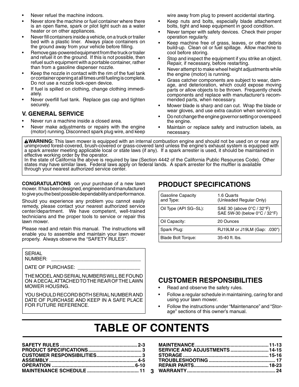Husqvarna 67521HVE User Manual | Page 3 / 24
