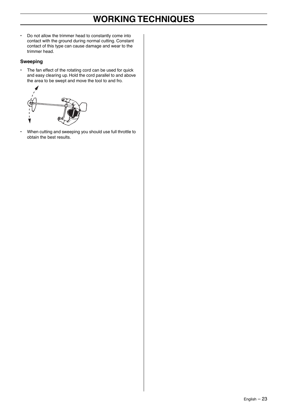 Working techniques | Husqvarna 326RX-Series User Manual | Page 23 / 36