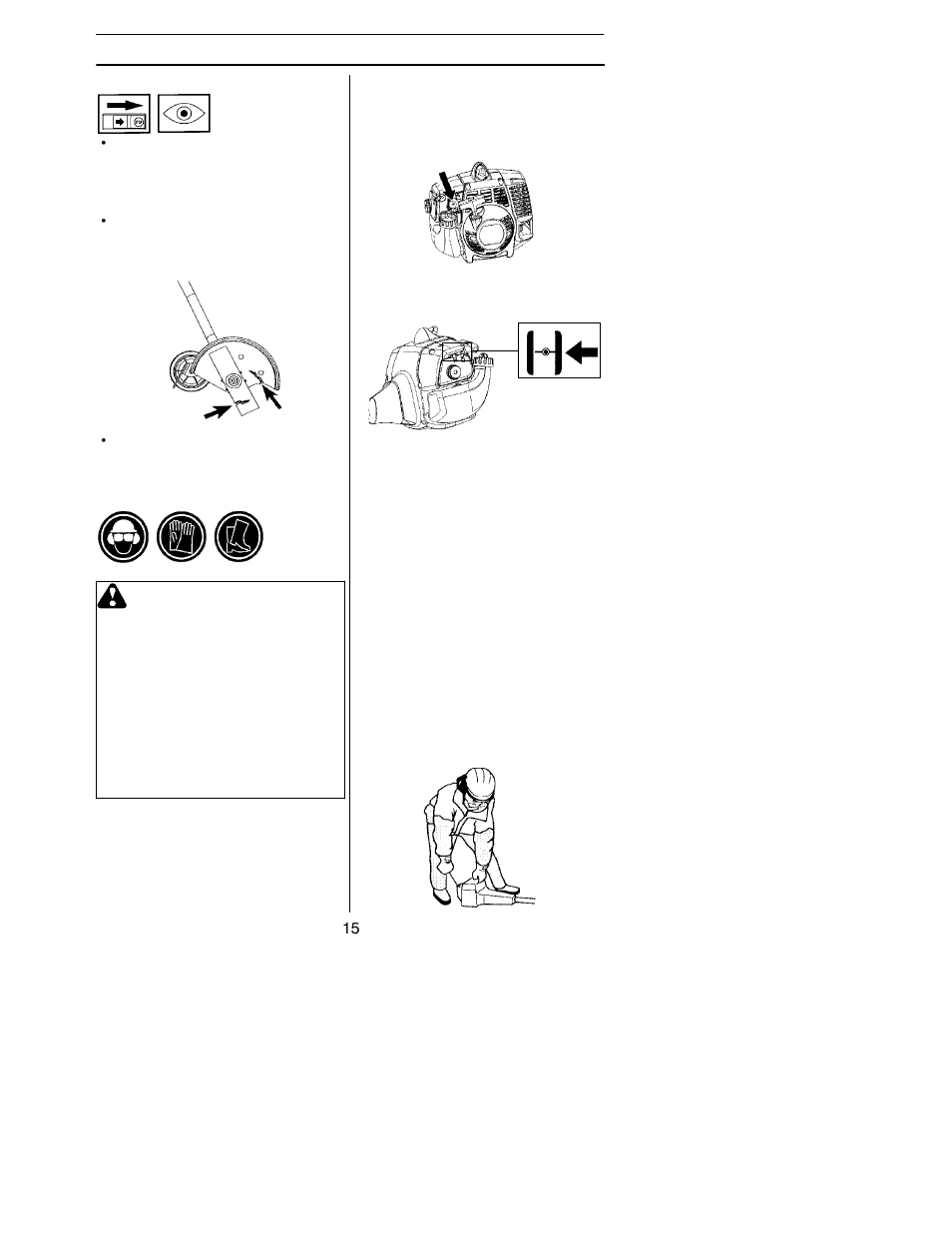 Starting/ stopping, Starting and stopping | Husqvarna 125E User Manual | Page 15 / 23