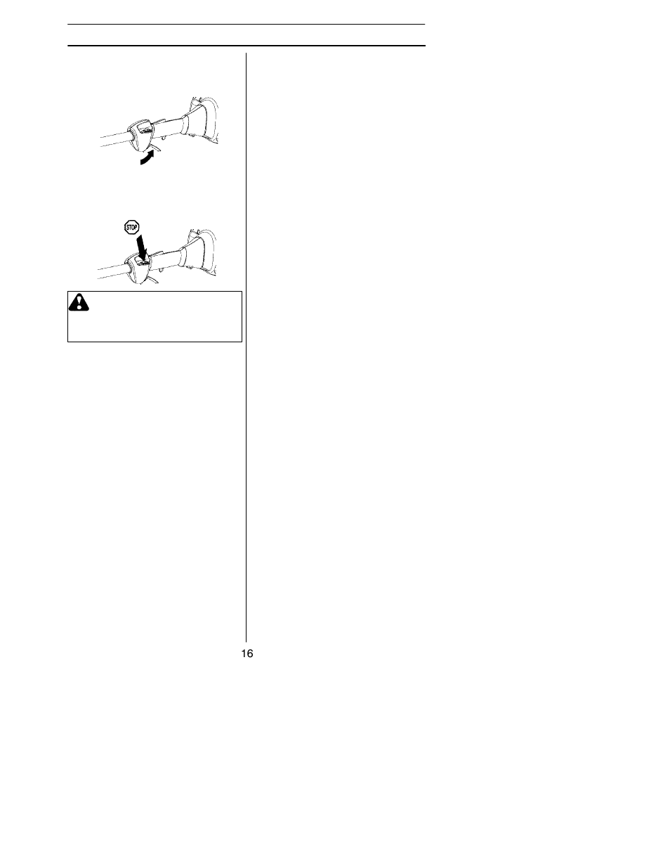 Starting and stopping | Husqvarna 125E User Manual | Page 16 / 23