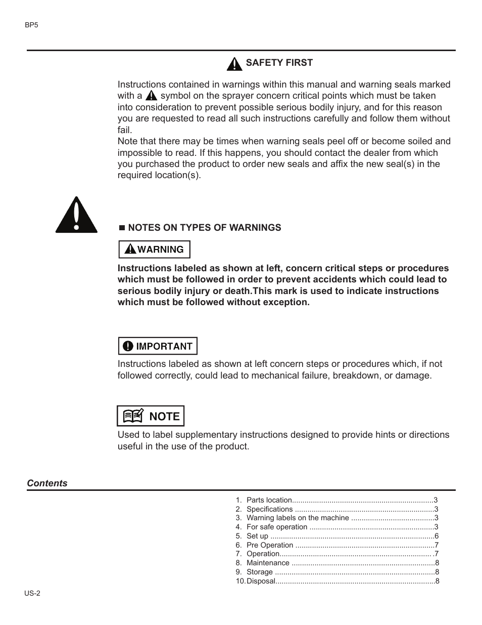 Husqvarna BP5 User Manual | Page 2 / 9